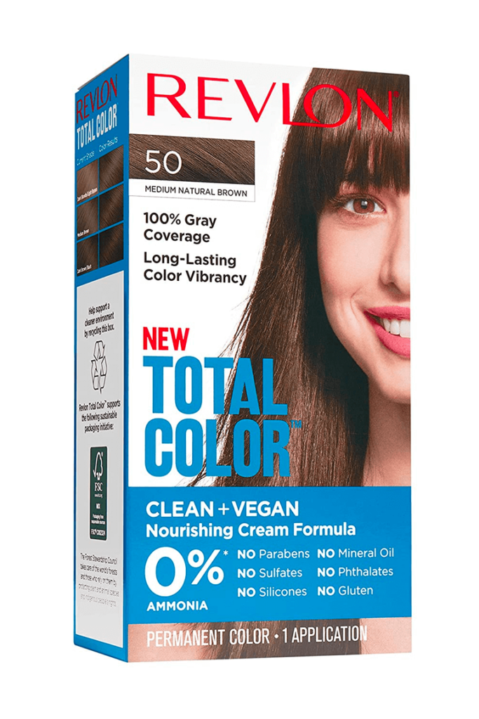 Revlon Total Color Permanent Hair Color no ammonia clean and vegan natural hair dye