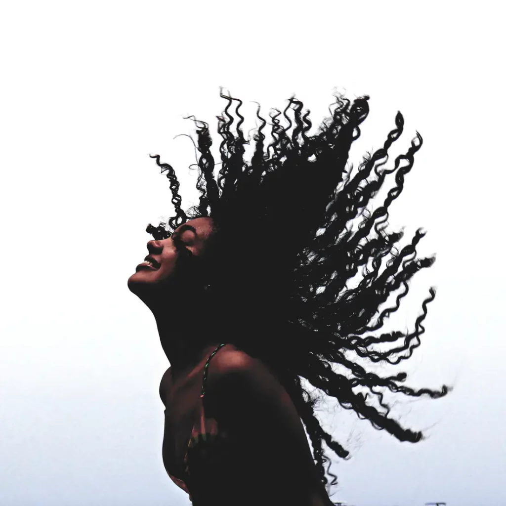 woman flipping her hair