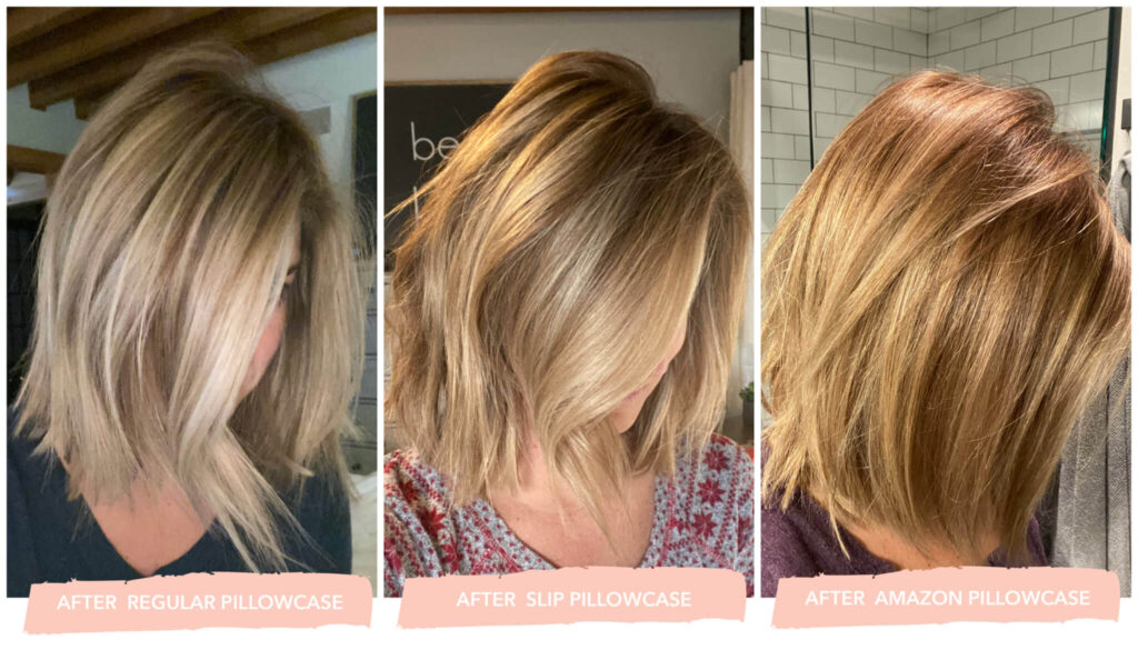 Silk Pillowcase Hair Before and After