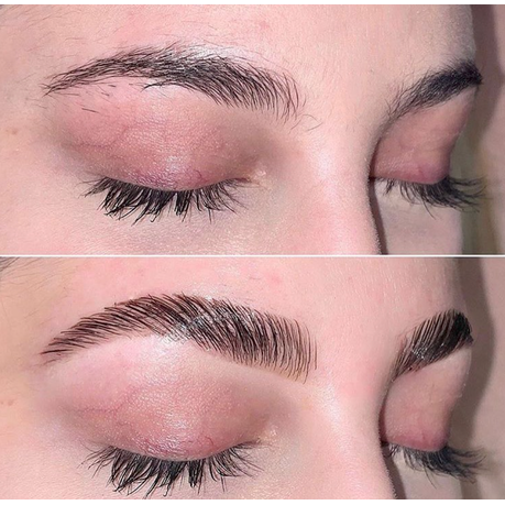 brow lamination before and after