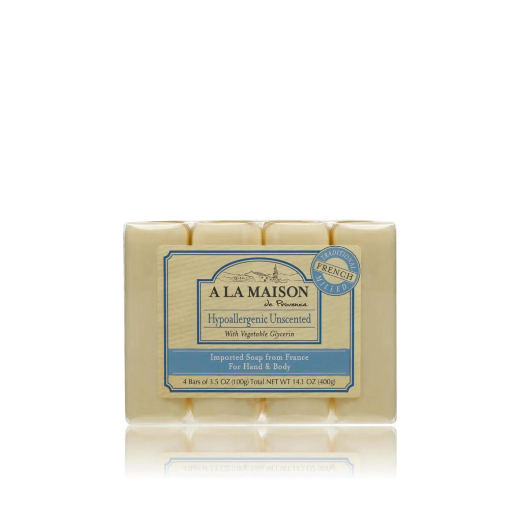 A La Maison Hypoallergenic Unscented Bar Soap 3.5 oz