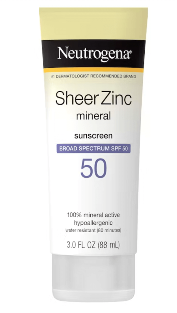 Neutrogena Sheer Zinc Mineral Sunscreen Lotion SPF 50